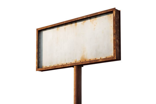 Rustic Weathered Billboard Sign Blank Template for Advertisement Design