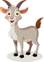 Happy cartoon goat standing animal mammal