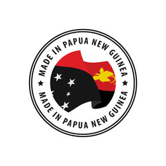 Papua New Guinea - Nation Label Icon. Country Flag Sticker. Vector illustration.