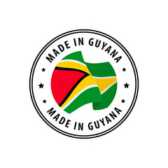 Guyana - Nation Label Icon. Country Flag Sticker. Vector illustration.