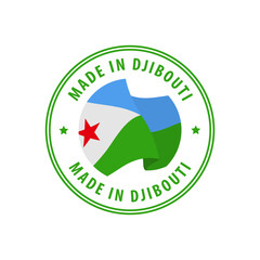 Djibouti - Nation Label Icon. Country Flag Sticker. Vector illustration.
