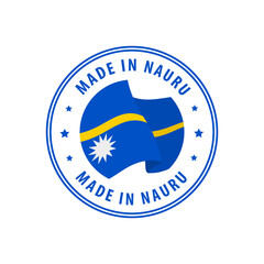 Nauru - Nation Label Icon. Country Flag Sticker. Vector illustration.