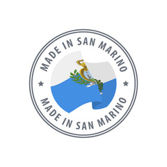 San Marino - Nation Label Icon. Country Flag Sticker. Vector illustration.
