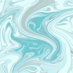 An elegant abstract design with flowing marble-like waves in aqua and pale gray. Great for product packaging, textiles, or digital backgrounds