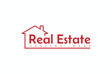 simple and minimalist house real estate building logo