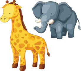 giraffe and elephant