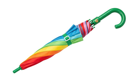Isolated Rainbow Umbrella Closed