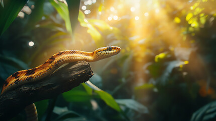 Forest python snake poised in calm moment high resolution picture