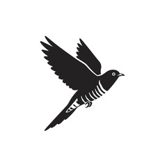 Fototapeta premium Silhouette of a cuckoo bird flying with wings open