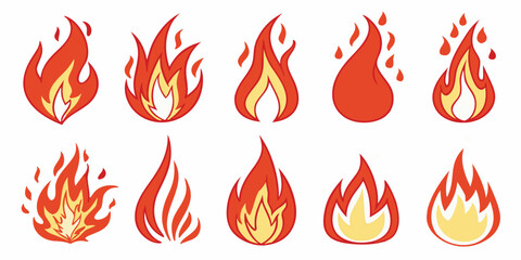 fire flames set