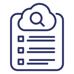 cloud search results line icon on white