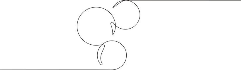 Round shape in continuous line drawing style. Minimalist round shape modification sketch in black lines isolated on white background. Vector illustration