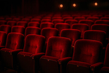 Obraz premium Velvet Cinema Seats: Cozy and Inviting Movie Experience