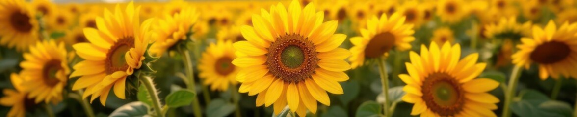 Full, lush sunflower bouquet, rich golden hues , orange, leaves, close up