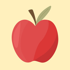 Red apple illsutration with simple design