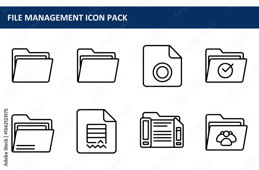 Poster file management icons depicting various file types and actions.