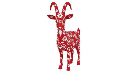Isolated Red Goat Figurine