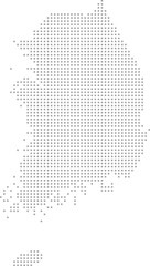 Korea (ROK) – square dot grid vector map (Web Mercator projection, PPT-compatible & fully editable)