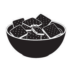A perfect bite in every piece – Crackers silhouette detailed through natural Crackers vector – Crackers illustration

