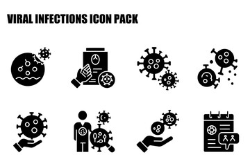 Viral Infections Icon Pack. Medical professional icons depicting viral infections and related medical processes.