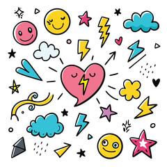 seamless pattern with hearts and stars