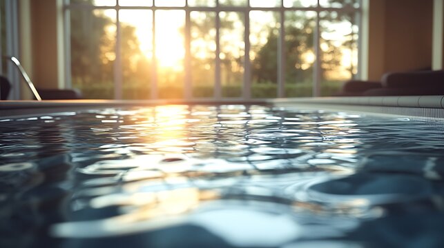 Sunset Poolside Relaxation. - Powered by Adobe
