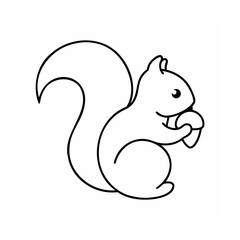 Outline a squirrel holding an acorn on a animal