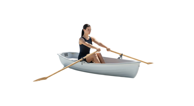 Woman rowing a boat