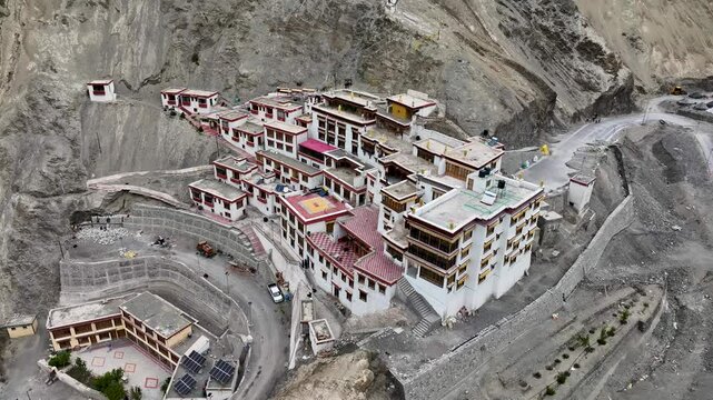 Aerial view of Lamayuru Monastery, India.