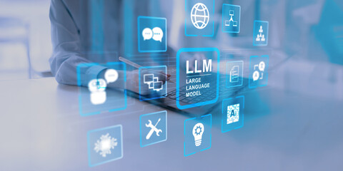 LLM Large Language Model Technology and Artificial Intelligence Applications on a Virtual Interface.