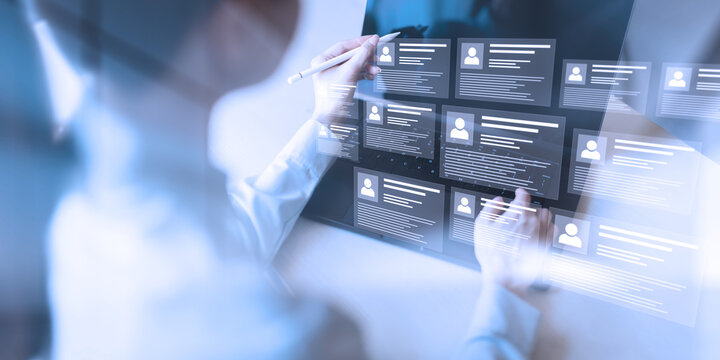 Digital Resume Management and Online Recruitment Platform Displayed on a Virtual Interface.