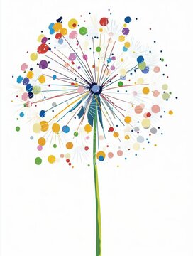 abstrakte bunte Pusteblume