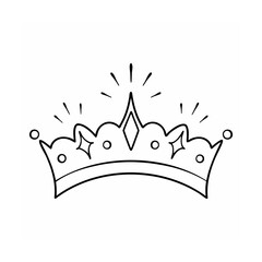 Outline a crown with diamond radiating lines on a tiara royalty © Uttam