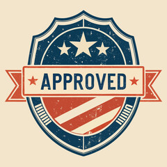 Fototapeta premium Patriotic Approved Seal Vintage American Badge Design (11 (65).eps)