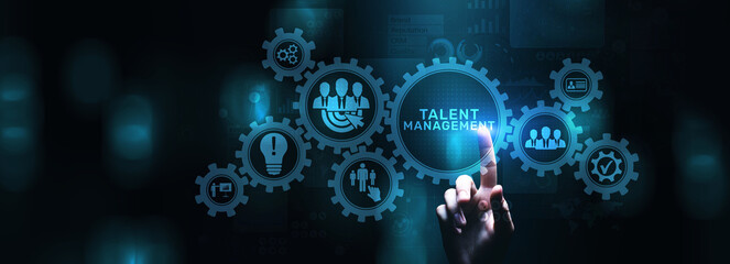 Talent management HR Human resources skill career business finance technology concept.