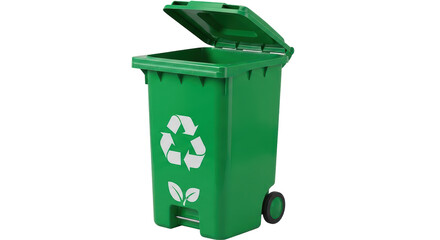 Isolated Green Recycle Bin