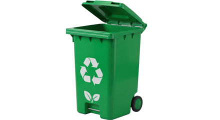 Isolated Green Recycle Bin