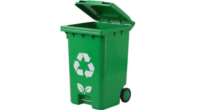 Isolated Green Recycle Bin