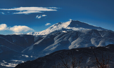 Panoramic view of Monte Cimone, Tosco - Emilia Italy.