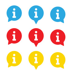 
Set of colorful Information sign icons, service, guide for web or app with line style on white background
