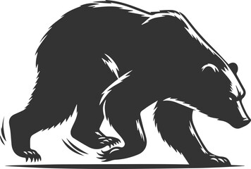 Wild animal bear vector black artwork drawing silhouette