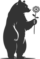 Wild animal bear vector black artwork drawing silhouette
