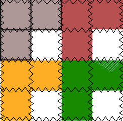 Sweet colorful patchwork seamless pattern from square patches and gingham . Multicolor print for fabrics and textiles.Quilt design, hand made.