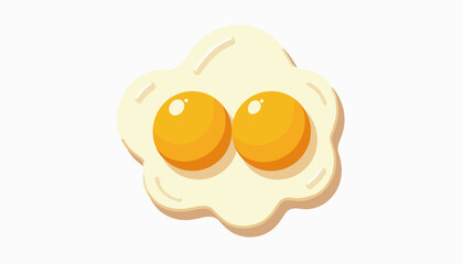 Winking fried egg icon with heart shape, joyful breakfast concept