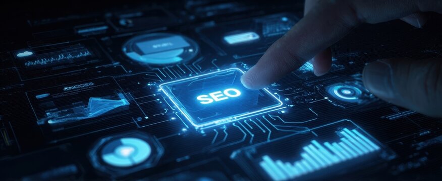 The Futuristic Touchscreen Interface Highlighting SEO for Digital Marketing Strategies