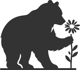 Wild animal bear vector black artwork drawing silhouette