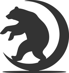 Wild animal bear vector black artwork drawing silhouette