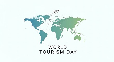 Naklejka premium Celebrating World Tourism Day Explore Our Amazing Planet