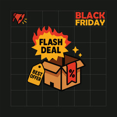 BLACK FRIDAY SOCIAL MEDIA POST WITH SET OF ELEMTNT FOR ADVERTISEMENT