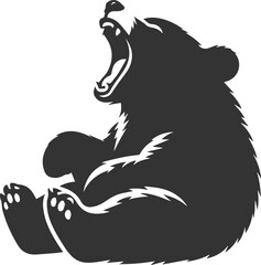 Wild animal bear vector black artwork drawing silhouette